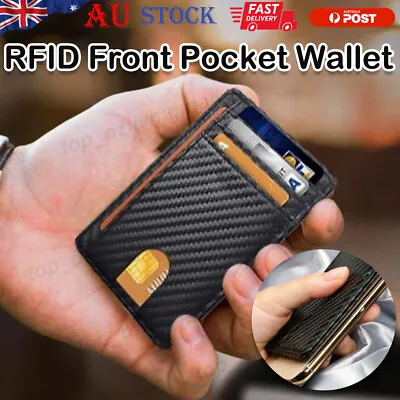 Slim Wallets RFID Front Pocket Wallet Minimalist Secure Thin Credit Card Holders • $15.86