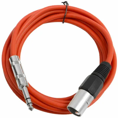 SEISMIC AUDIO Red 1/4  TRS To XLR Male 10' Patch Cable • $12.99