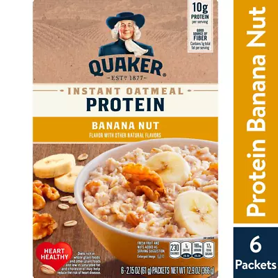 Qua Quaker Select Starts Protein Instant Oatmeal Banana Nut 2.15 Oz 6 Count Oats • $20.53