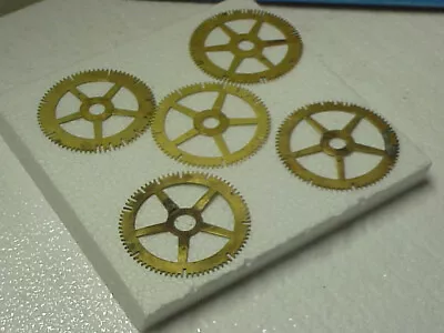 5 Used Large Count Wheel Gears For American Clocks Steampunk Altered Art Part #4 • $15