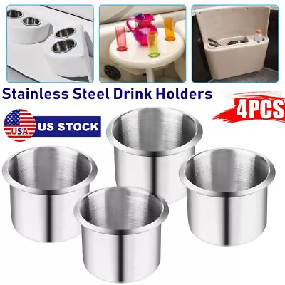 4PCS Stainless Steel Cup Drink Holder Mount For Car Truck Marine Boat Camper RV • $12.99