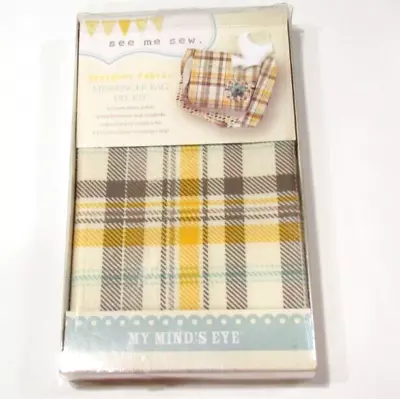 My Mind's Eye See Me Sew Messenger Bag DIY Kit Yellow Plaid Cotton Fabric • $7