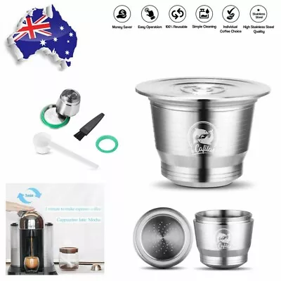 Stainless Steel Reusable Coffee Capsule Pod Cup Scoop For Nespresso Machine AU • $18.79