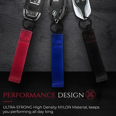 Pack Of 3 Nylon Keychain Comes With Metal Key Ring Mini Lanyard-Fast Shipping • $12.99