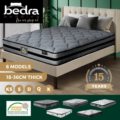 $149.90 • Buy Bedra Mattress Queen Double King Single EuroTop Bed Spring Latex Medium Firm
