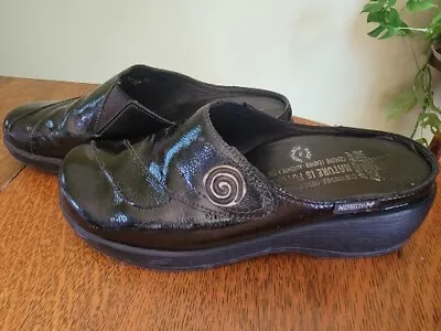 Mephisto Shoes Womens Size 7 Air Relax Mules Clogs Black Leather Portugal Slipon • $23.99