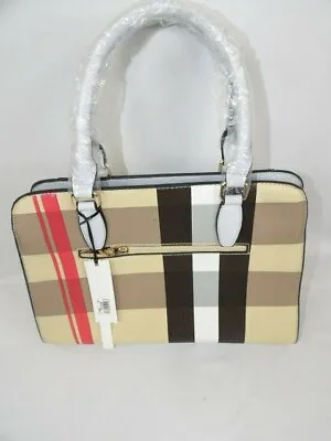 La Terre Fashion Handbag Plaid Vegan Leather  & Matching Wallet NWT  • $49.99