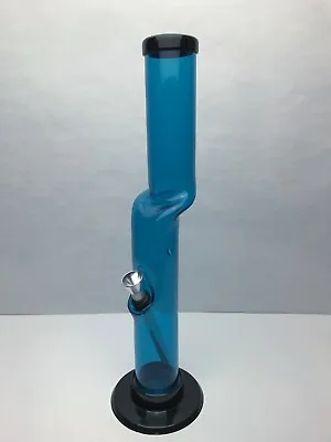 Acrylic 12  Inch Tall Cyan Offset (Ice Catcher) Straight HOOKAH WATER PIPE • £24.06