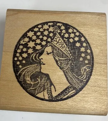 Stamp Francisco Beautiful Woman Queen Stars Rubber Stamp RO-124-H • $14.95