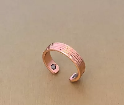 Solid Pure Copper Magnetic Ring Men Women Arthritis Adjustable Ring Attractive • $9.95