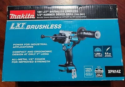 Brand New Makita 18v Lxt Brushless 1/2  Hammer Driver-drill Xph14z • $103.03