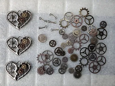 Pewter Steampunk Pendants And Components - 50+ Pieces • $15