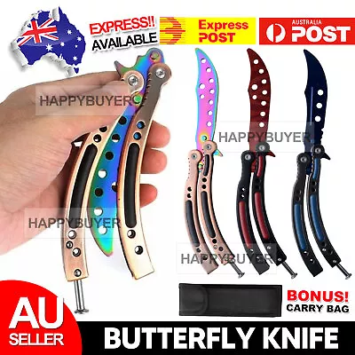 Butterfly Knife TrainerTraining Practice Metal Steel Tool Sheath CSGO Balisong N • $11.95