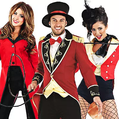 Circus Ringmaster Adults Fancy Dress Lion Tamer Mens Ladies Costumes Outfits New • £26.99