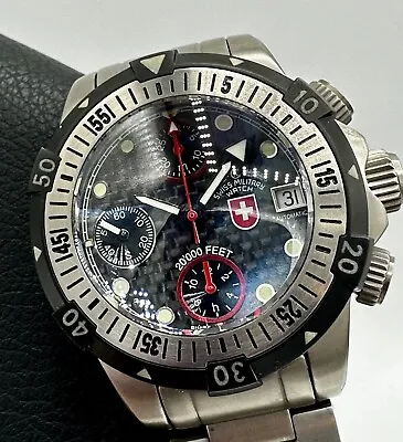 Charmex CX Swiss Military Watch 20000 Feet Black Dial Swiss Automatic Titanium • $3495