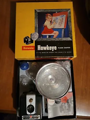 Vintage Brownie Hawkeye Flash Outfit Camera / Flash Attachment / Bulbs / Papers • $26