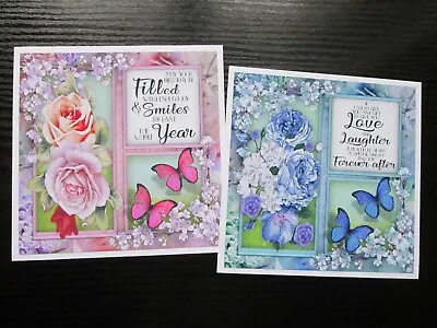 £1.30 • Buy 2 X FLOWERS / BUTTERFLYS WITH VERSE Card Toppers & Sentiments