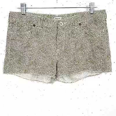 Madewell Womens Denim Cut Off Safari Dot Shorts Raw Hem 5 Pocket Style Size 28 • £24.09