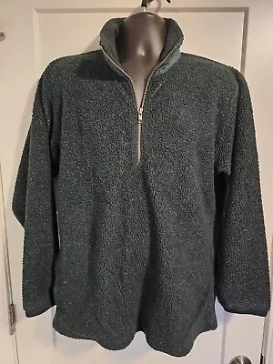 Vintage COLUMBIA 1/4 Zip Medium Fleece Pullover Jackets Made In USA Green • $29.99