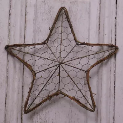 ONE Rustic Chicken Wire Vine Star 12  Reinforced Americana Primitive Crafts • $5.49