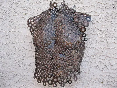 Abstract Wall Art Modern Metal Sculpture Nude Male Rust Torso Artist Holly Lentz • $229