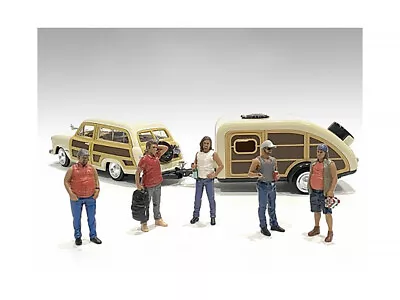  Campers  5 Piece Figure Set 1/18 American Diorama 76334-76335-76336-76337-76338 • $49.99