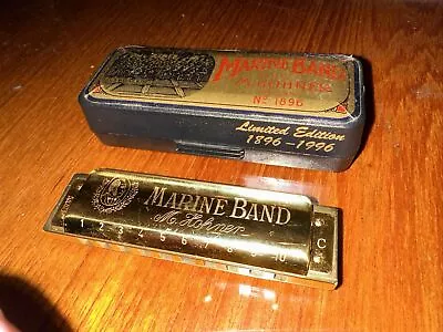 M Hohner 1896-1996 Marine Band Harmonica C Key Germany W Box Pristine Condition • $40