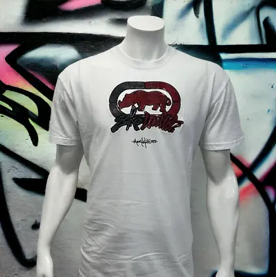 Ecko Unltd By Marc Ecko White Red Black Rhino Raised Graphics T-Shirt Large LG • $22.99
