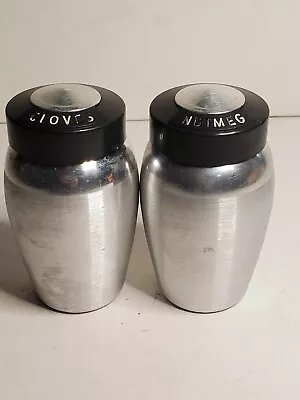 Lot 2 VTG Kromex Aluminum Shaker Containers CLOVES NUTMET - Bakelite Lid • $22.99