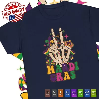 Mardi Gras Festival T Shirt Funny Skeleton Gift For Her Tee Women Men Holiday • $17.85