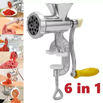 Manual Rotary Meat Grinder Mincer Machine Food Aluminium Alloy Sausage Maker ` • £11.59