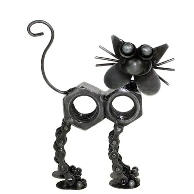 CAT ORNAMENT Made From Recycled Bike Chain & Metal Nuts Handmade Fair Trade NEW! • £18.99