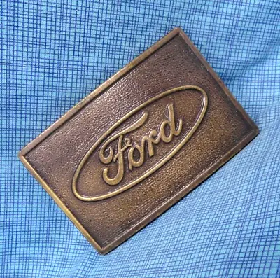 Ford Emblem Promo Belt Buckle Logo Truck Car Vtg 70s Morrison Co Dearborn.QRT026 • $34.99