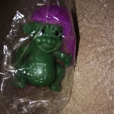 Vintage Mini Dragon Troll Pencil Topper 1.5 “Tall  4”Tall W/ Hair • $7.50