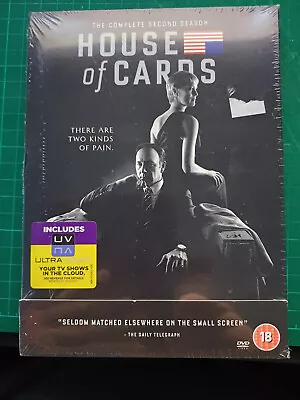 House Of Cards - Season 2 - DVD + Slip Sleeve - New & Sealed - Free P&P • £3.99
