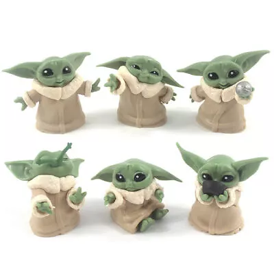 6Pcs Yoda Star Wars Baby Yoda Mandalorian Playset Figure Cake Topper Toys Set UK • £14.59