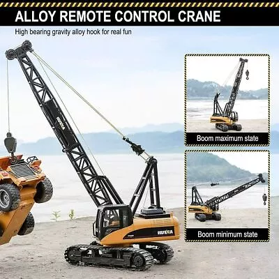 RC Tower Crane Truck Hoist Dragline 2.4G Remote Control Construction Kid Toy • $103.99