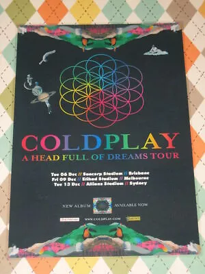 Coldplay - 2016 Australian Tour - A Head Full Of Dreams -  Laminated Tour Poster • $15.95