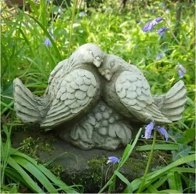 £36.99 • Buy Reconstituted Stone Love Doves Statue | Vintage Finish Concrete Garden Ornament