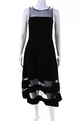 Aidan Aidan Mattox Womens Sleeveless Midi A Line Dress Black Size 4 • $45.74