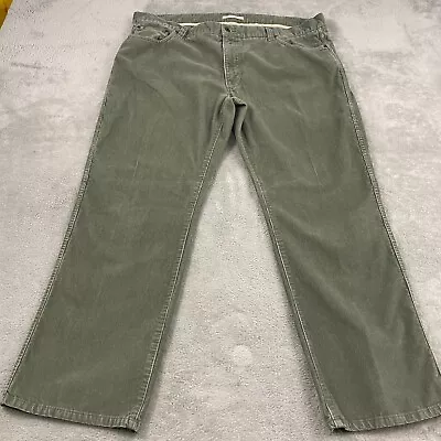 LL Bean Corduroy Pants Mens 44x30 Green Cotton Standard Fit Casual Office • $27.83