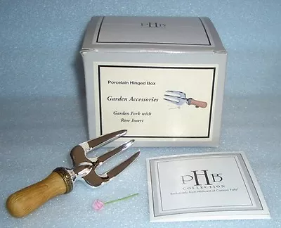 Garden Fork PHB Porcelain Hinged Box By Midwest Of Cannon Falls • $9.98