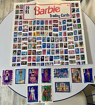 (10) BARBIE TRADING CARDS 1991 VINTAGE MATTEL FASHION FACTS Plus Poster! • $14.99
