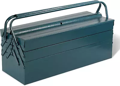 Metal Tool Box 17 Inch Cantilever Tool Box Portable With 3 Level Fold Out Organ • $62.99