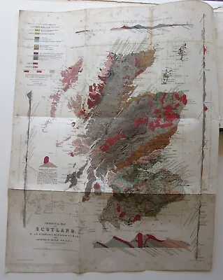 £125 • Buy 1865 Geikie Scenery Geology Scotland Geological Highlands Controversy Map 1st Ed