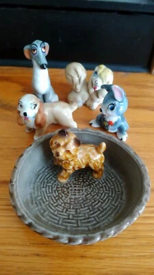 £15 • Buy 4 X Disney Wade Whimsies Lady And The Tramp Dogs & Wade Terrier Pin Dish