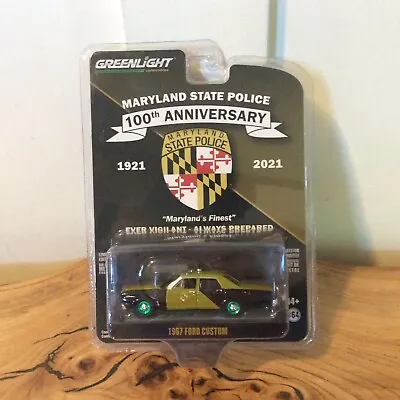 FORD 1967 SEDAN MARYLAND STATE POLICE 1:64 Greenlight Chase Green Machine • $27.99
