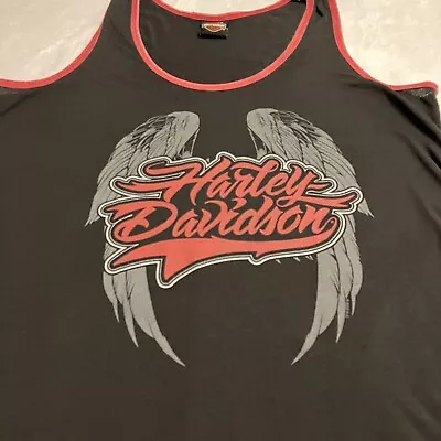 Women’s Harley Davidson Black Tank Top Tee New Port Richey HD Logos  Size XXL • $8.45