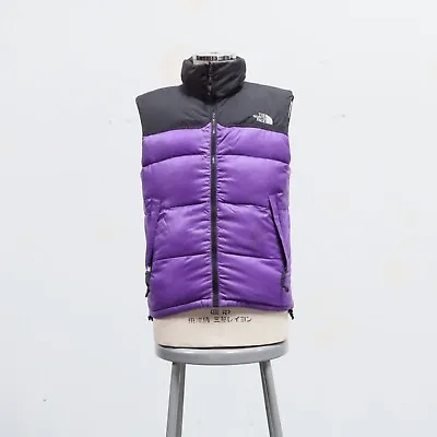 Vintage 90s North Face Nuptse Quilted Down Puffer Vest Size Purple • $119.99