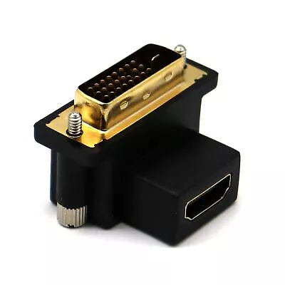 90 Degree UP Angle DVI 24+1 Male To HDMI Female Adapter Converter For HDTV Pl... • $20.76